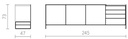 View VW6 dressoir 245cm 3d - 4 lades