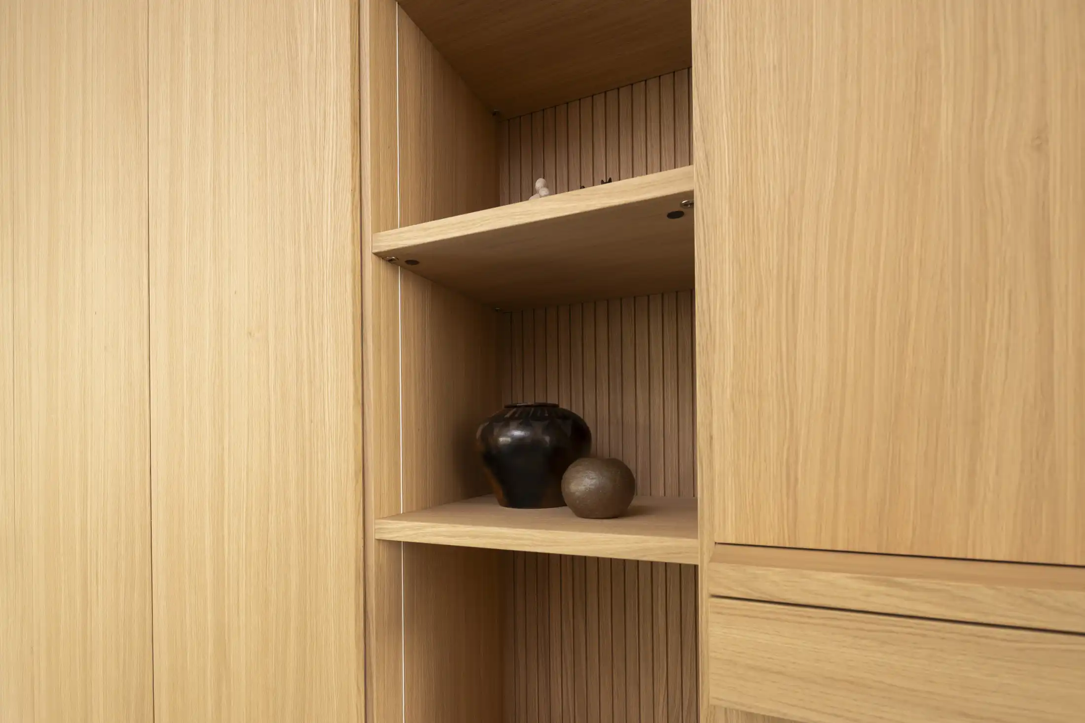 houtdetail in interieur op maat