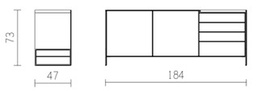 View VW2 dressoir 184cm 2d - 4 lades