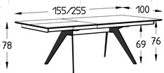 Brooklyn BN42 verlengtafel 155/255cm fineer