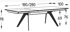 Brooklyn BN43 verlengtafel 180/280cm fineer