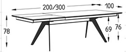 Brooklyn BN44 verlengtafel 200/300cm fineer